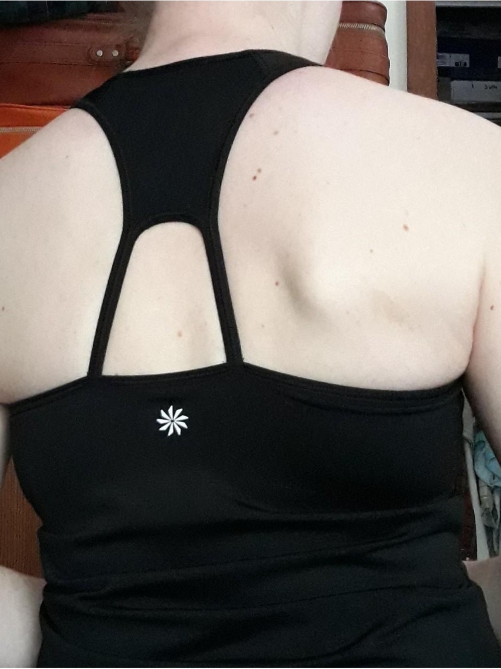 Athleta Black Racerback Sports Bra Tank with Cutout